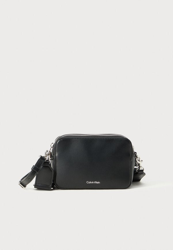 Calvin Klein WEBBING DOUBLE STRAP CAMERA BAG - Cross body bag - black
