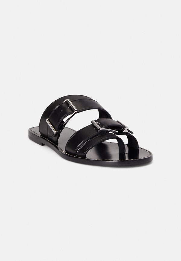 Polo Ralph Lauren BUCKLE-DETAIL LEATHER SLIDE SANDAL