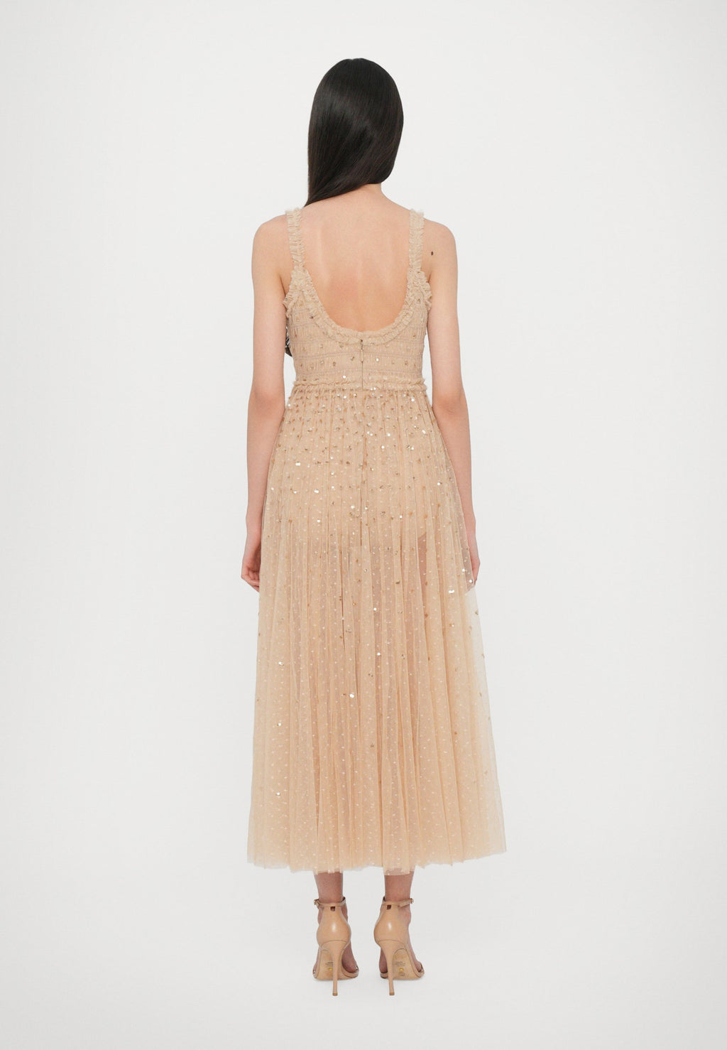 Needle & Thread SEQUIN GISELLE SMOCKED CAMI ANKLE GOWN