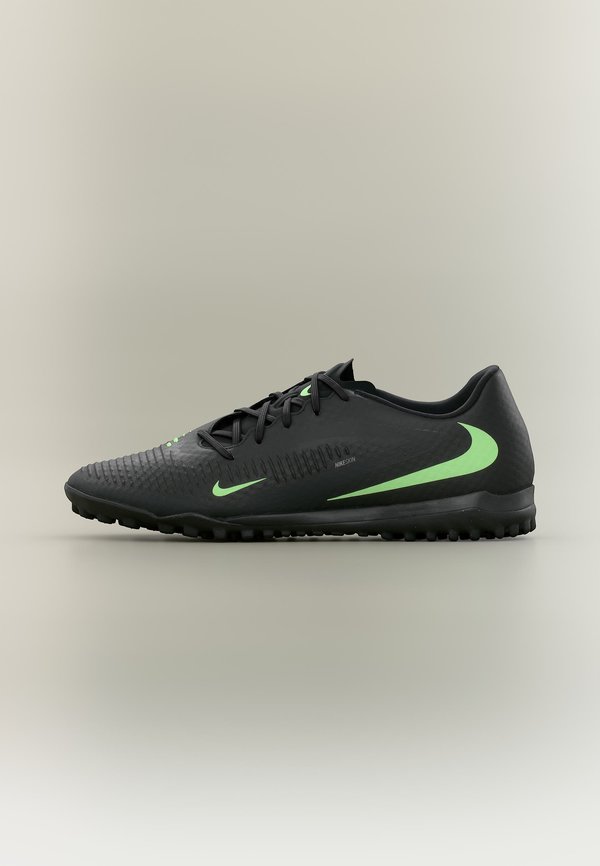 Nike Performance PHANTOM 6 LOW ACAD TF UNISEX - Turf football boots - black/illusion green