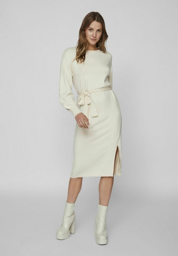 VILA VIRICKY L/S BELTED KNIT DRESS/2/KA