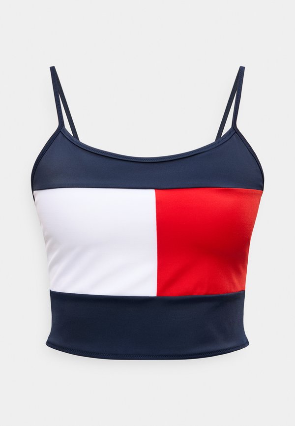 Tommy Hilfiger SIGNATURE COLOUR-BLOCKED TANKINI TOP - Bikini top - dark night navy