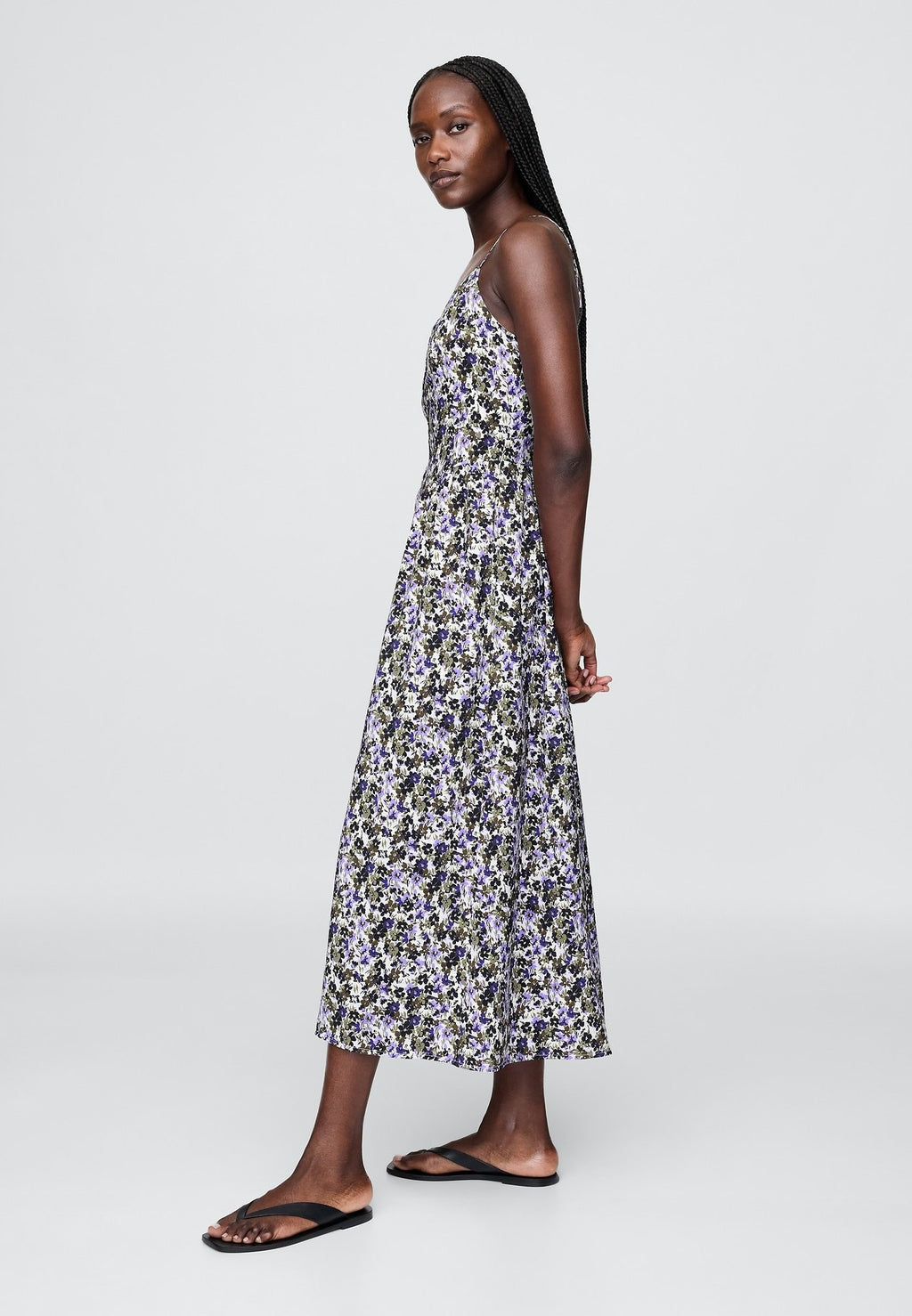 GAP V NECK SHIRRED MAXI