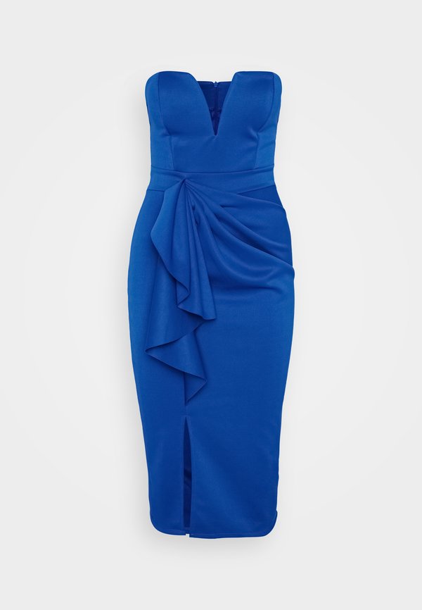 WAL G. SOLANA DRAPED STRAPLESS MIDI