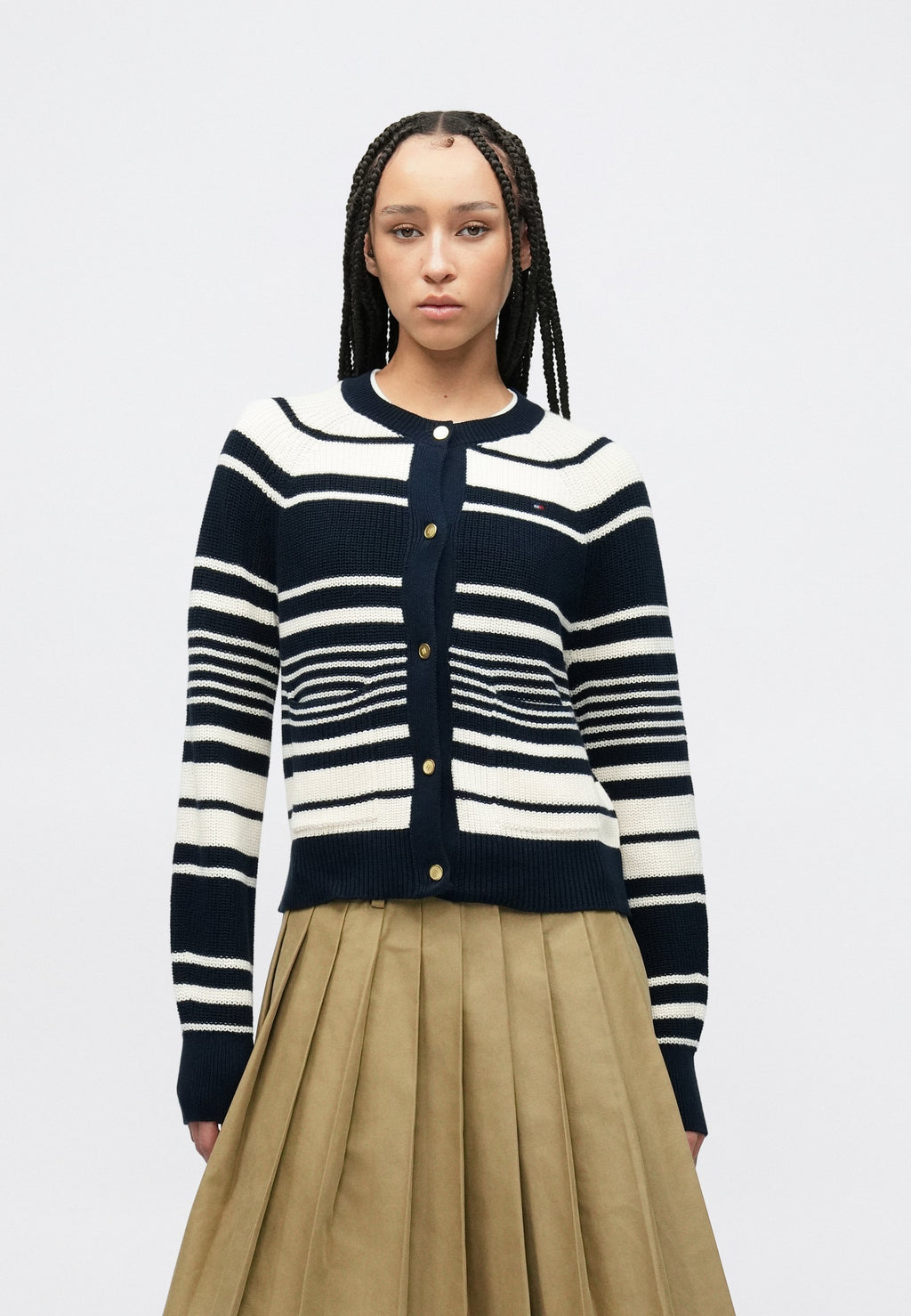 GOLD-TONE BUTTON RELAXED CARDIGAN Media 3