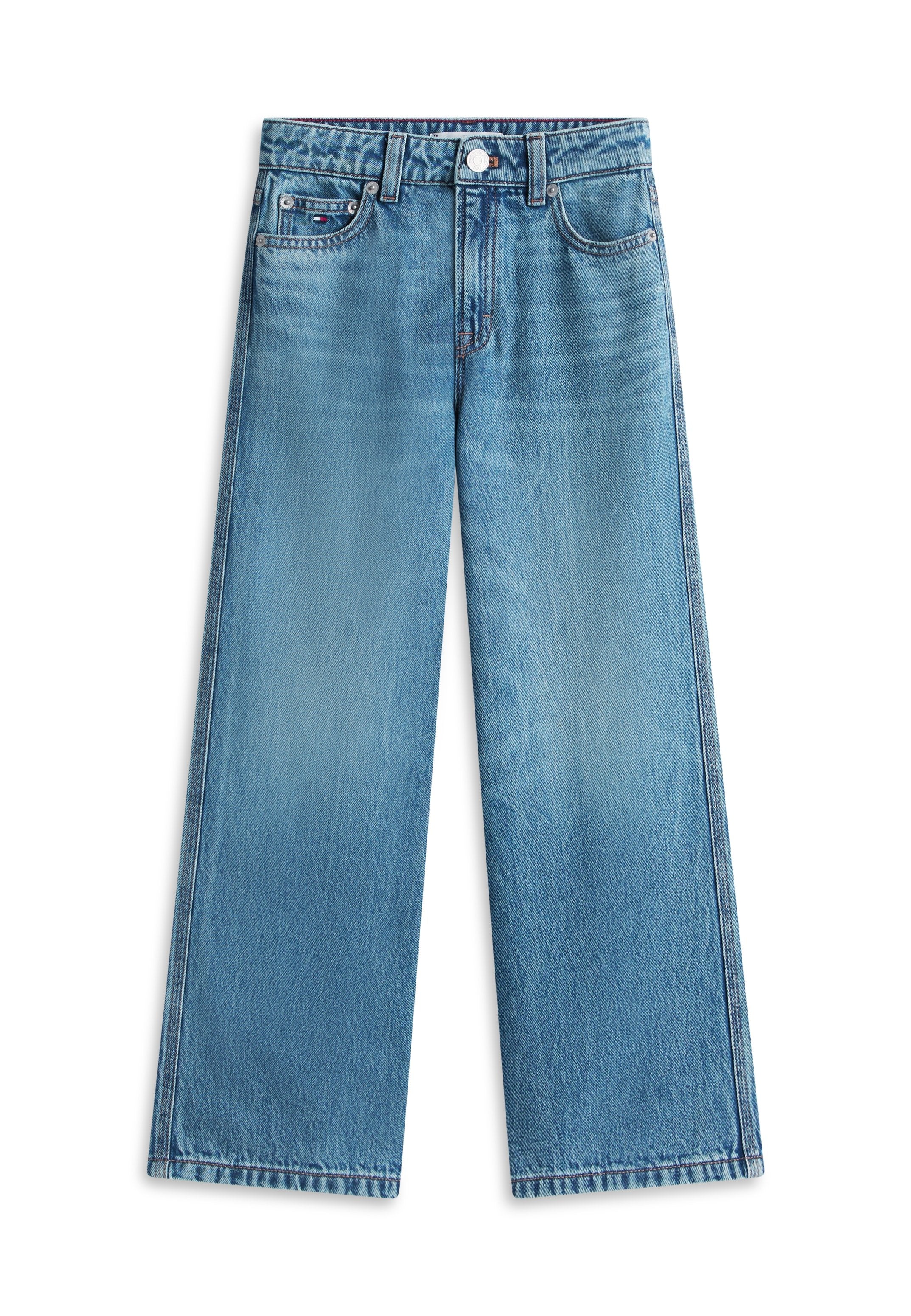 MABEL WHISKERED HIGH RISE WIDE LEG JEANS Media 1