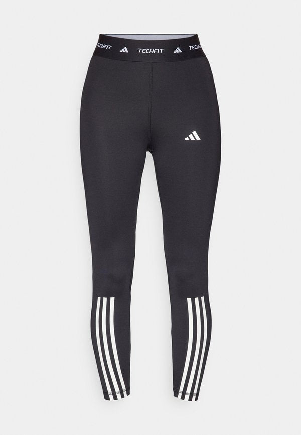 adidas Performance TECHFIT STRIPES 7/8 LEGGINGS - Leggings - black