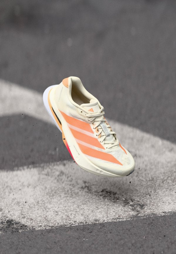 adidas Performance ADIZERO BOSTON 13 W - Road running shoes - off white/beam orange/acid orange