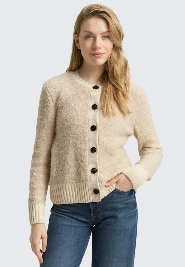TOM TAILOR Cardigan - sand stone beige melange
