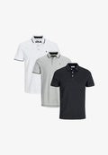 Jack & Jones 3ER PACK  - Polo shirt - weiß grau schwarz
