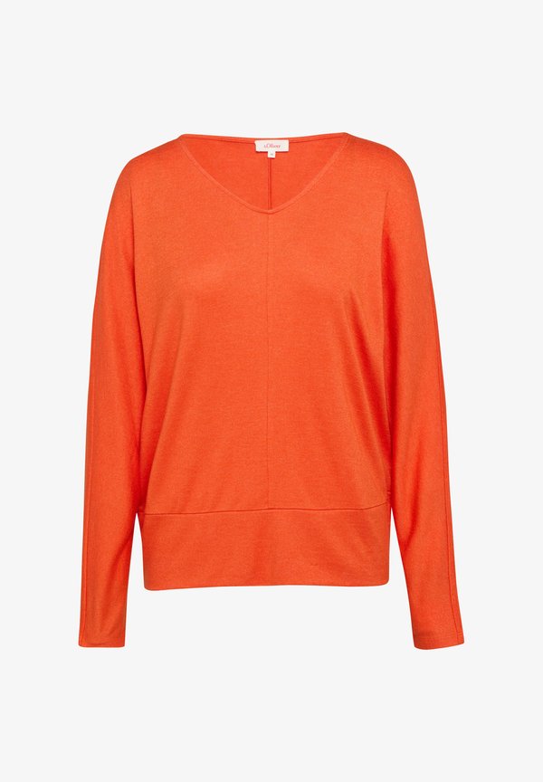 s.Oliver LANGARM MIT V AUSSCHNITT - Long sleeved top - orange