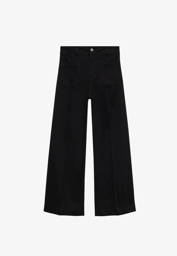 Mango Relaxed fit jeans - black denim