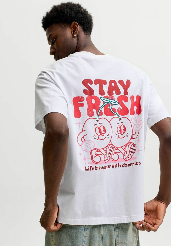 Jack & Jones T-SHIRT BACKPRINTET T-SHIRT - Print T-shirt - bright white