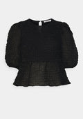 Glamorous VOLUMINOUS PEPLUM TOP WITH CREW NECK 1/2 LENGTH VOLUME SLEEVES