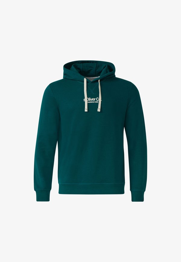 s.Oliver MIT LABEL PRINT - Hoodie - tannengrün