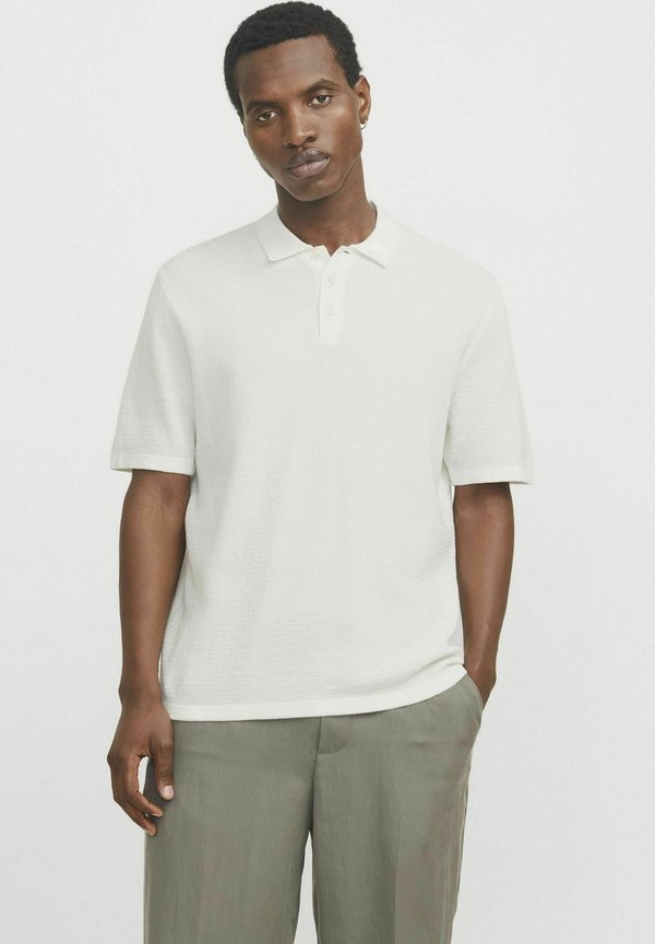 Jack & Jones JJEGEORGE KNIT POLO SS SN - Polo shirt - cloud dancer