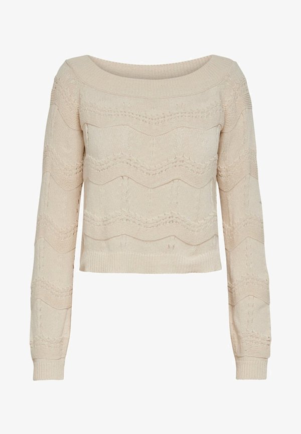 ONLY STRICKPULLOVER OFF SHOULDER - Jumper - eggnog