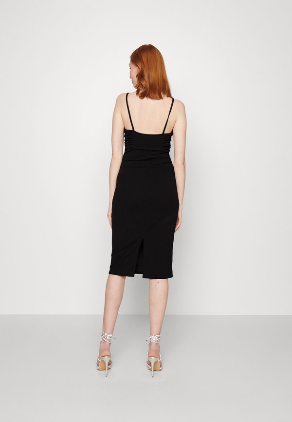 WAL G. CYNDEE FRONT TIE MIDI DRESS