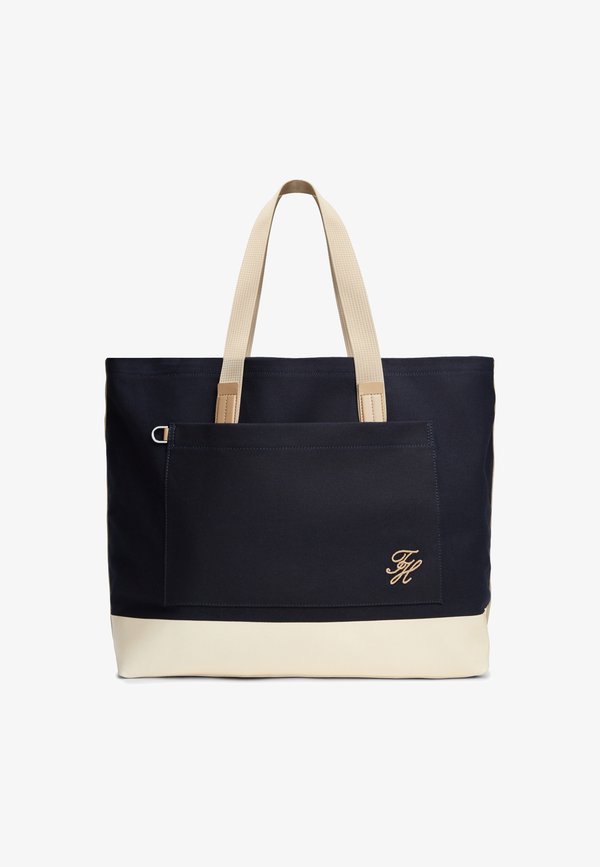Tommy Hilfiger TWO-TONE CANVAS BEACH TOTE BAG - Tote bag - space blue