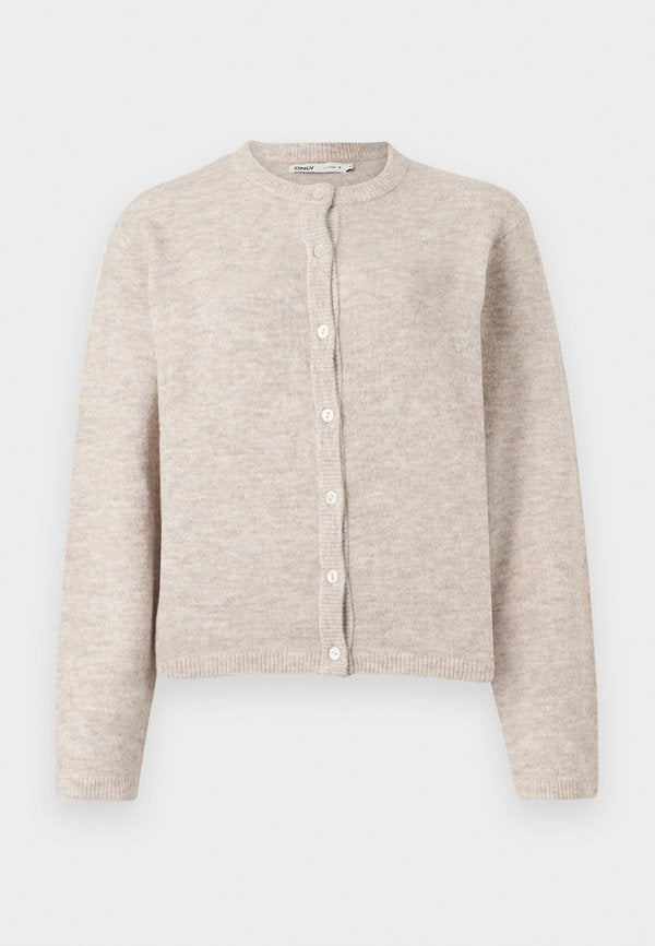 ONLY ONLSIMONI L/S O-NECK CARDIGAN KNT NOOS - Cardigan - pumice stone