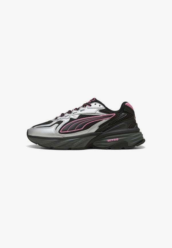 Puma FADE NITRO LS UNISEX - Trainers - silver/black/strawberry burst