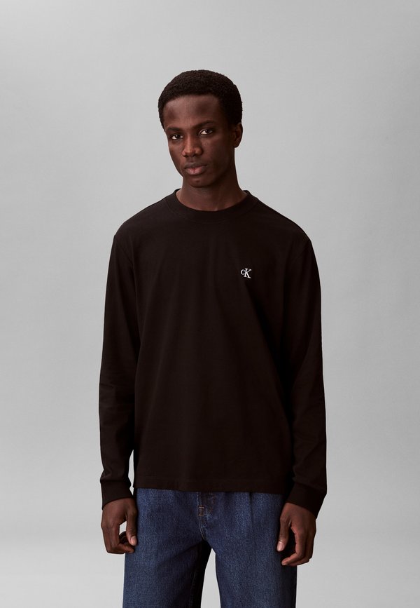 Calvin Klein Jeans LS EASY MONOGRAM TEE - Long sleeved top - black