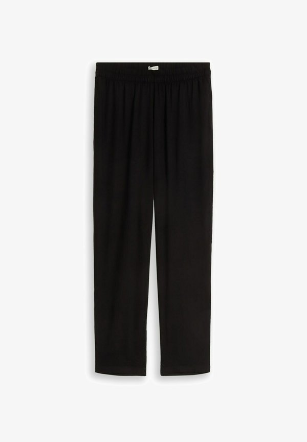 TOM TAILOR LOOSE FIT PANTS - Trousers - deep black