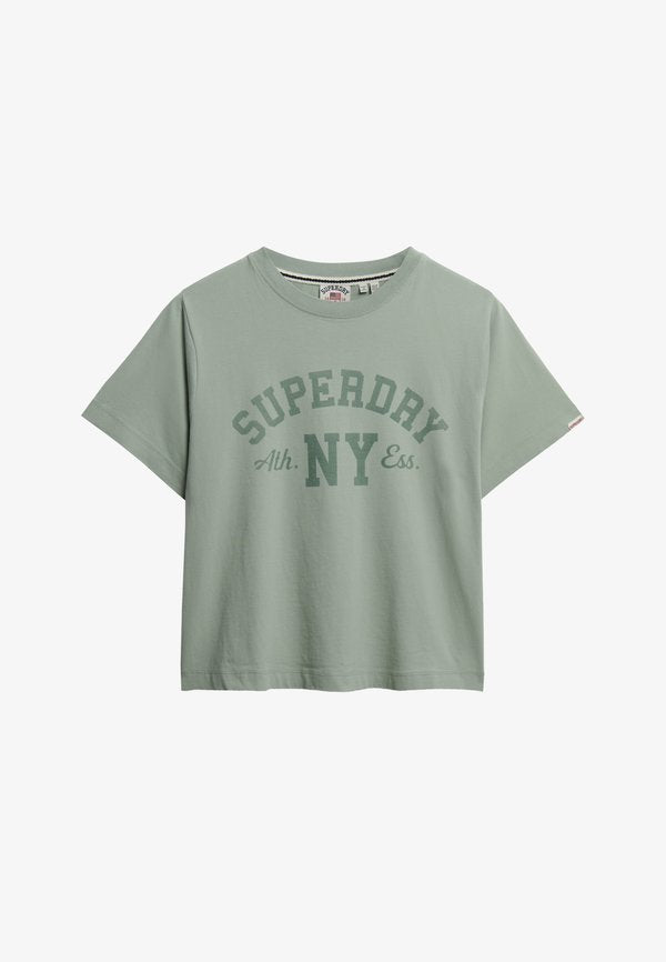 Superdry & Co ATHLETIC ESSENTIALS LOOSE - Print T-shirt - light jade green