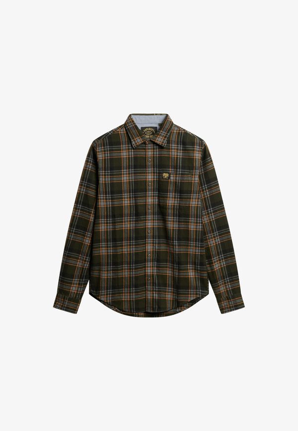 Superdry & Co LONG SLEEVE LUMBER - Shirt - buckshot check olive