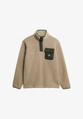 Superdry & Co FUJI HALF POPPER - Fleece jumper - winter twig beige