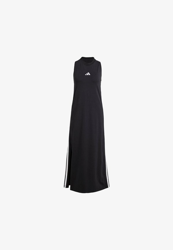 adidas Sportswear ESSENTIALS STRIPES LONG RACERBACK - Jersey dress - black   white