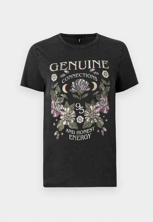 ONLY ONLLUCY REG S/S TOP JRS NOOS - Print T-shirt - black