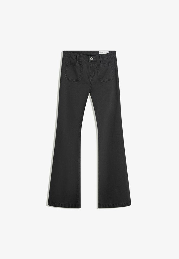Bershka POCKET - Bootcut jeans - black