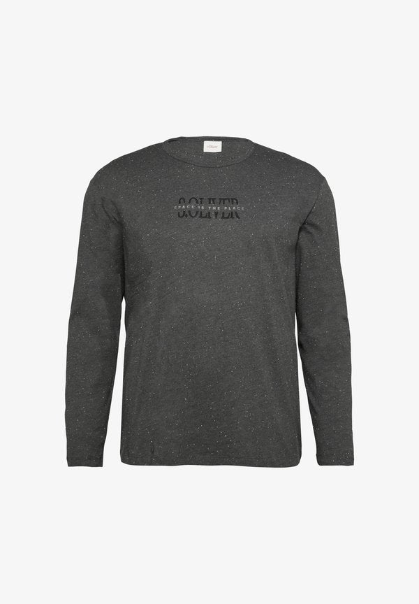s.Oliver AUS MIT LOGO - Long sleeved top - dunkelgrau