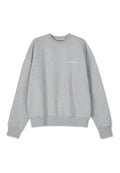 Grauer Sweatshirt aus Baumwollmischung. Rundhalsausschnitt, lange Ärmel, gerippte Bündchen und Saum. Mit einem kleinen weißen Logo auf der Vorderseite.