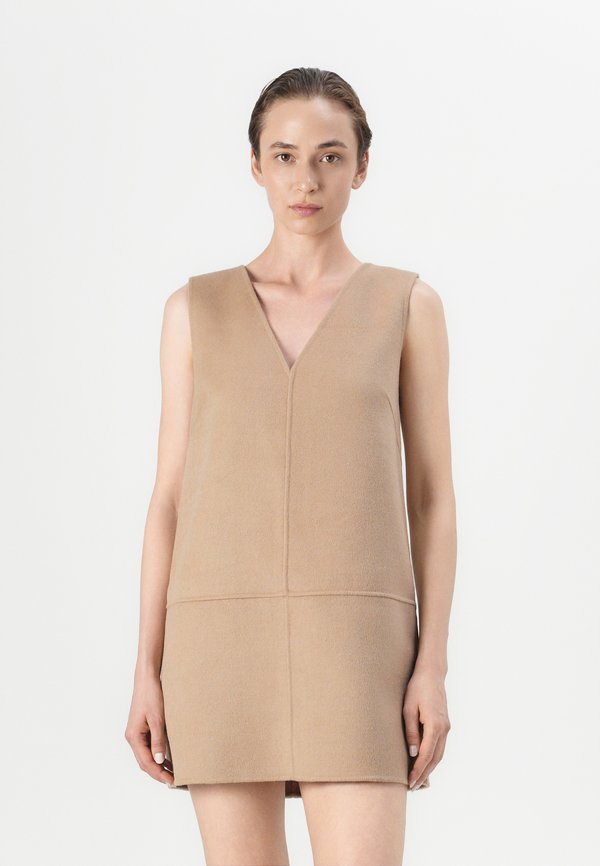 Calvin Klein DOUBLEFACE V NECK MINI SHIFT - Shift dress - amphora