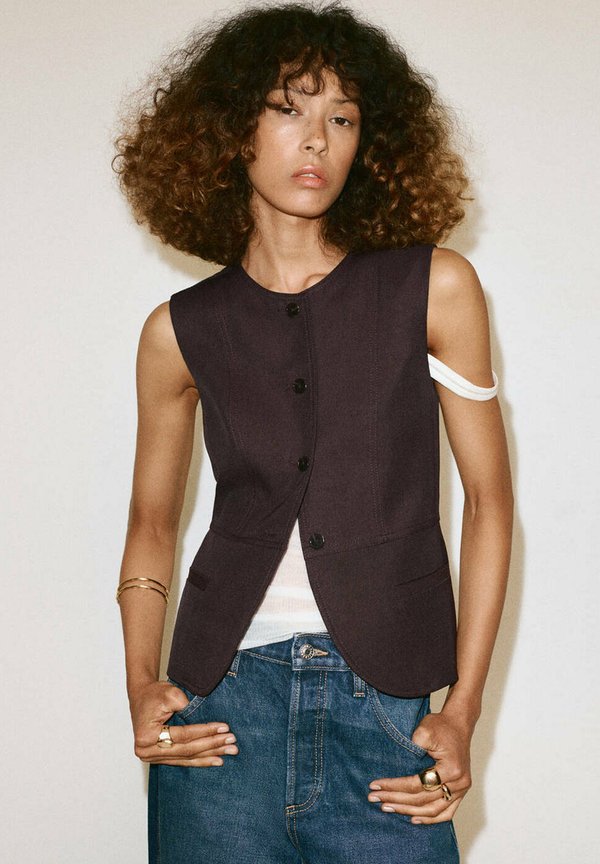 Mango ADULT - Waistcoat - dark brown