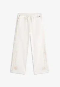 Tommy Jeans BRODERIE ANGLAISE DRAWSTRING TROUSERS WITH LINEN - Trousers - ancient white