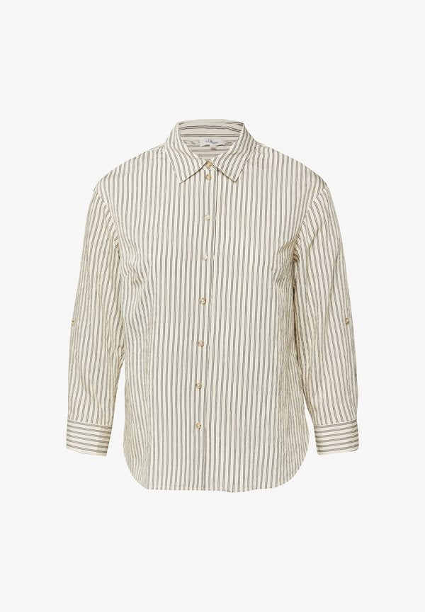 s.Oliver BLUSE - Button-down blouse - helles beige