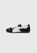 Puma SPEEDCAT BALLET  - Ankle strap ballerina shoes - black/white/warm white