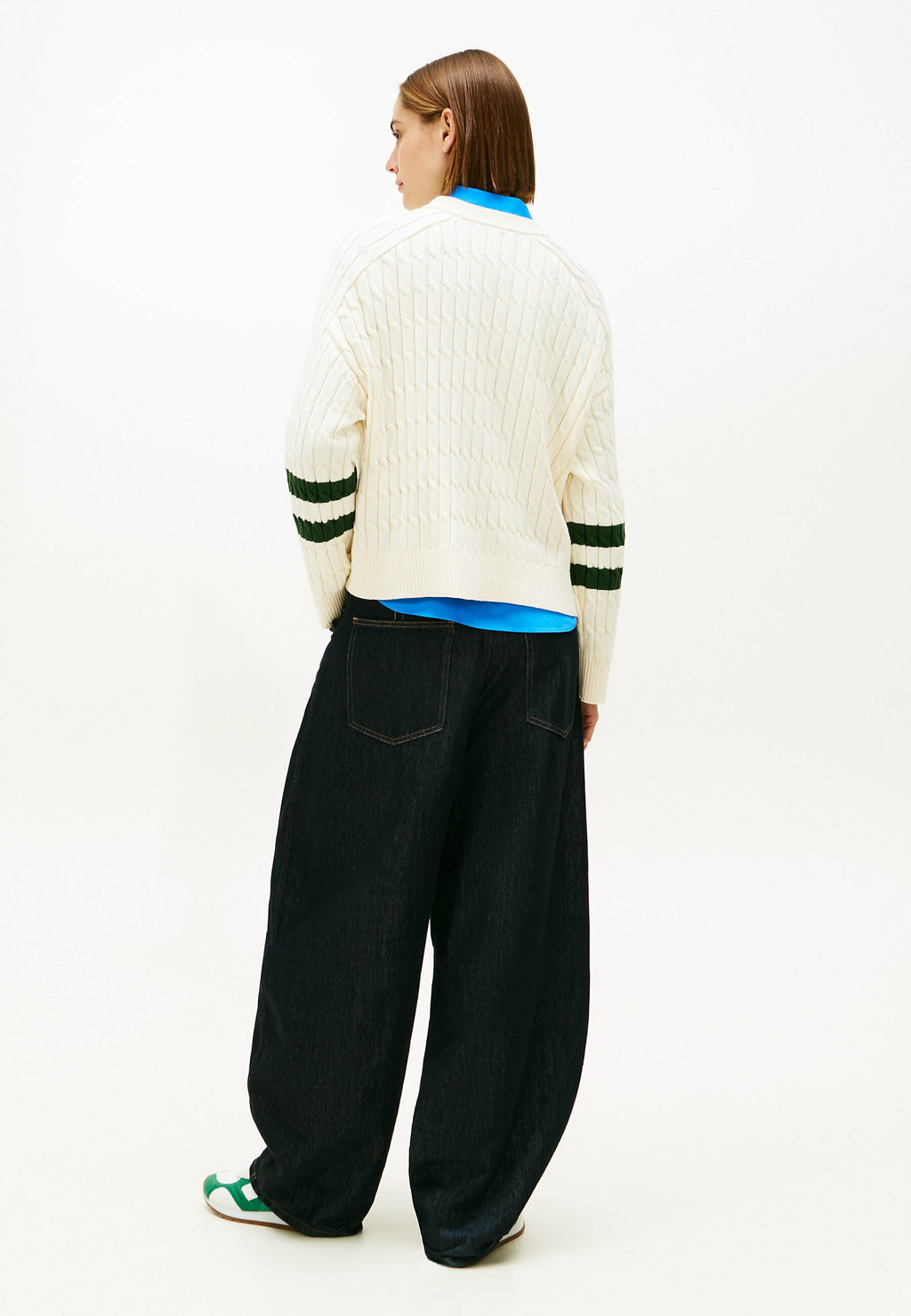 LOGO EMBROIDERY RELAXED CABLE KNIT JUMPER Media 4