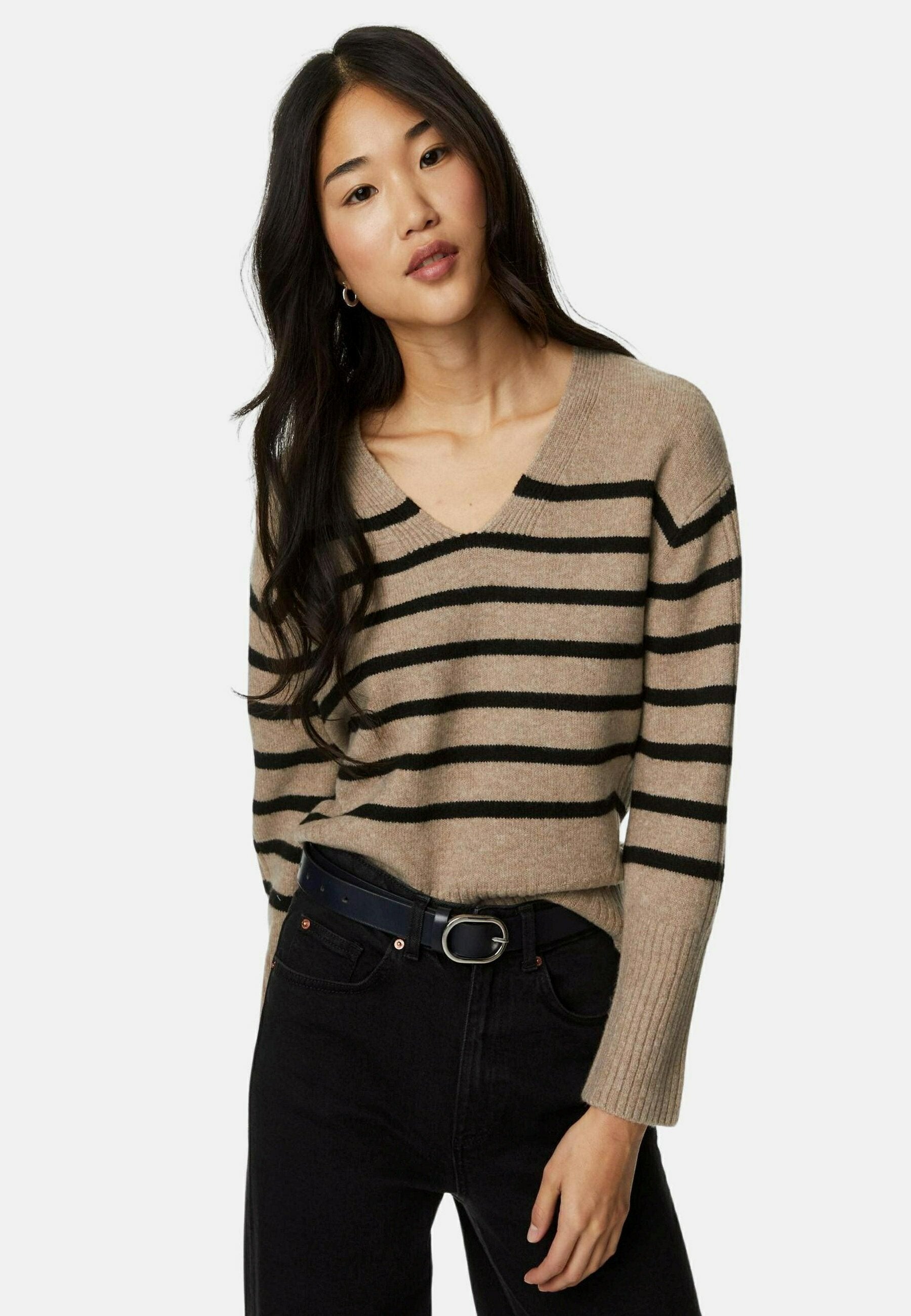 Marks & Spencer Striped V-Neck Relaxed