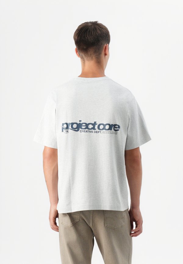 Jack & Jones Backprintet - Print T-shirt - white melange