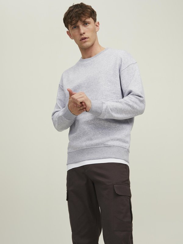 Jack & Jones BASIC CREW NECK - Sweatshirt - light grey melange
