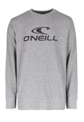 Grauer Sweatshirt aus Baumwollmischung. Mit langen Ärmeln, einem Rundhalsausschnitt und einem schwarzen O'Neill-Logo auf der Vorderseite. Schlichte Struktur.