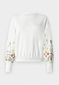 ONLY ONLBROOKE L/S O-NECK FLOWER SWT NOOS - Sweatshirt - cloud dancer