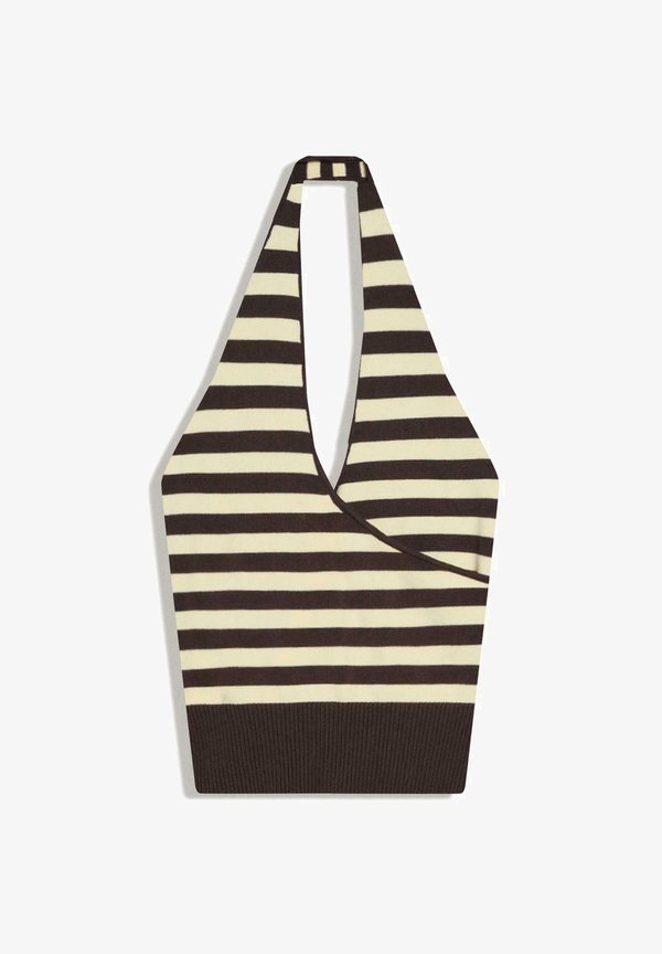 Bershka SURPLICE HALTER - TOP - Top - multi-colour