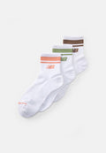 New Balance RUN ANKLE UNISEX 3 PACK  - Sports socks - white/peach nectar/garter snake/earth shadow