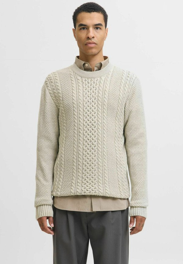 Jack & Jones Knitted Plain Knitted - Jumper - white melange