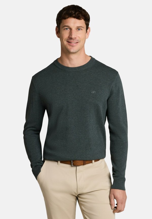 TOM TAILOR Jumper - darkest olive melange
